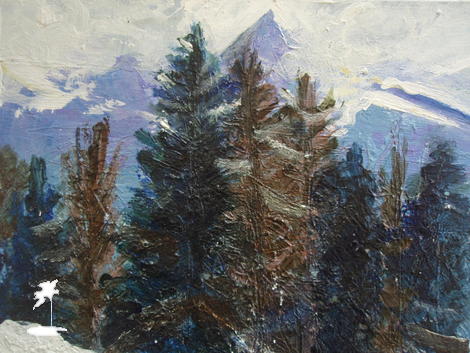 Evening Sun and Snow Storm Over the Peaks