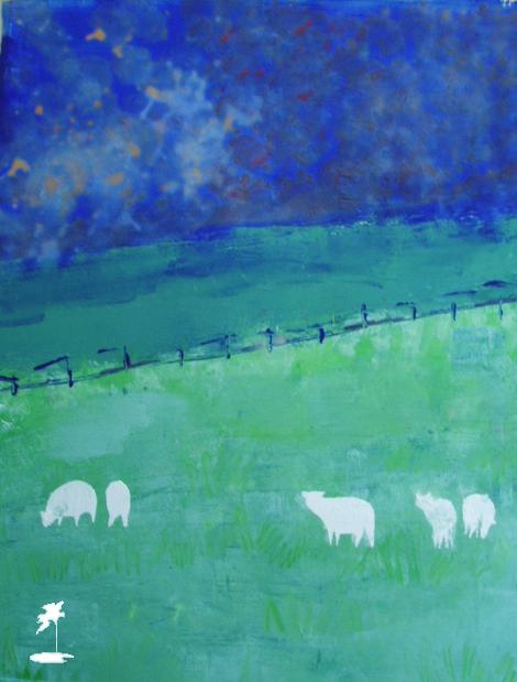 Sheep in the Sun,Trees in Shadow