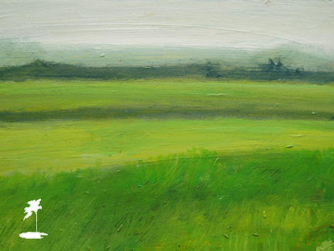 Two Walk in the Green and Mist