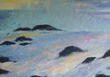Lone Seagull,Pastel Dawn Rough Sea