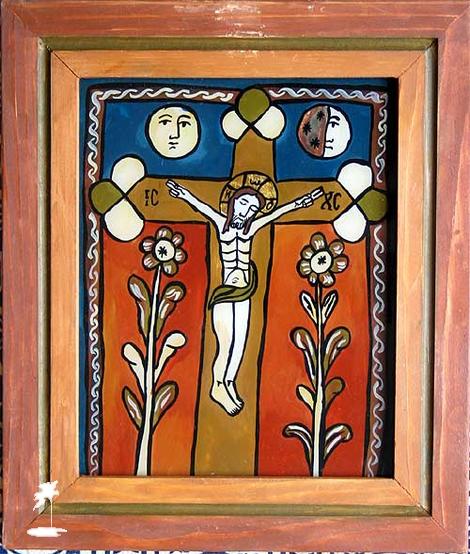 Crucifixion with flowers Crucifixion with flowers