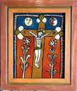 Crucifixion with flowers