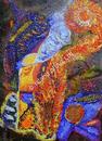 Burning desire - Mixism (mixed media collection) - Marilyn Comparetto For sale: original painting, unframed