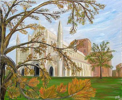 St Albans Abbey through autumn leaves - Michael Roscoe